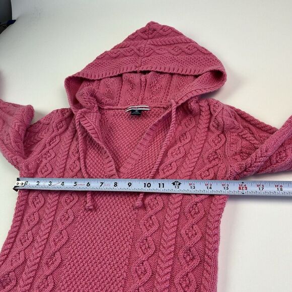 Ralph Lauren Polo Jeans Y2K Cable Knit Hooded Sweater S Fitted Fisherman cabin - Picture 5 of 11